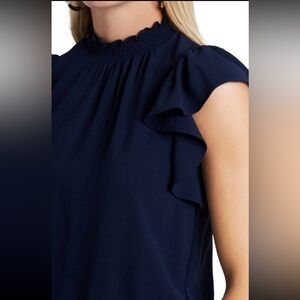 1. State Navy Ruffle Sleeve Blouse
